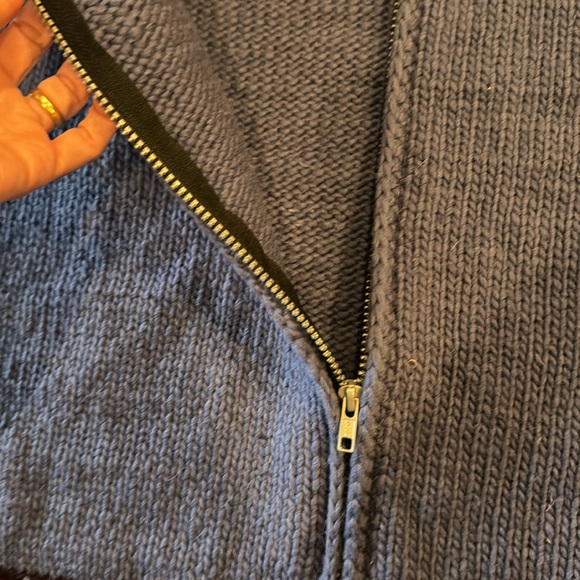 Hand knit wool jacket / hoodie sz M - Picture 3 of 6